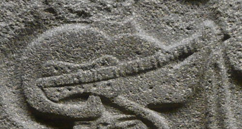 Relief of a Hittite musician playing a lute-like instrument